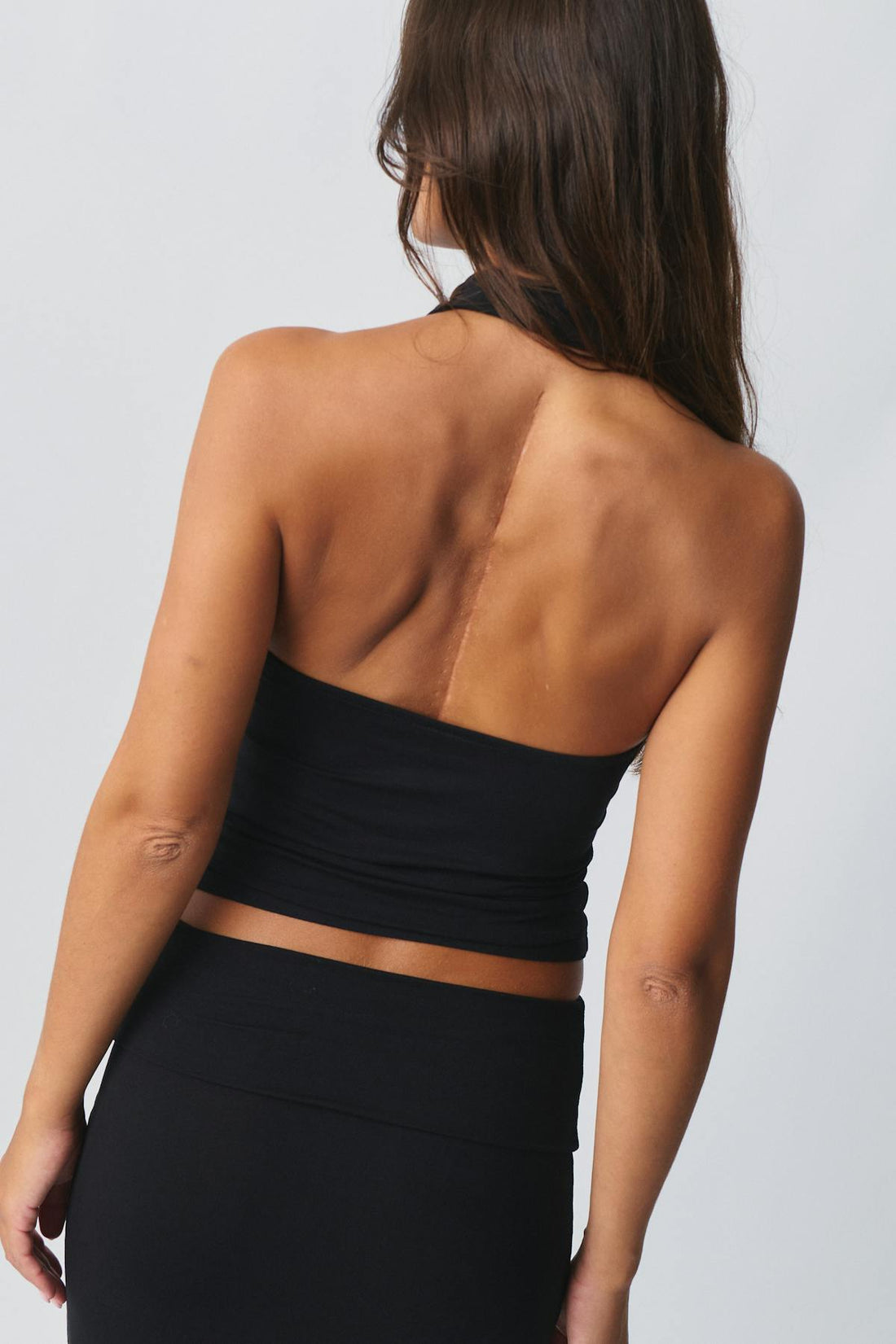 Soft touch halterneck top - Noir