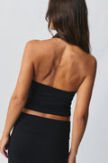 Soft touch halterneck top - Noir