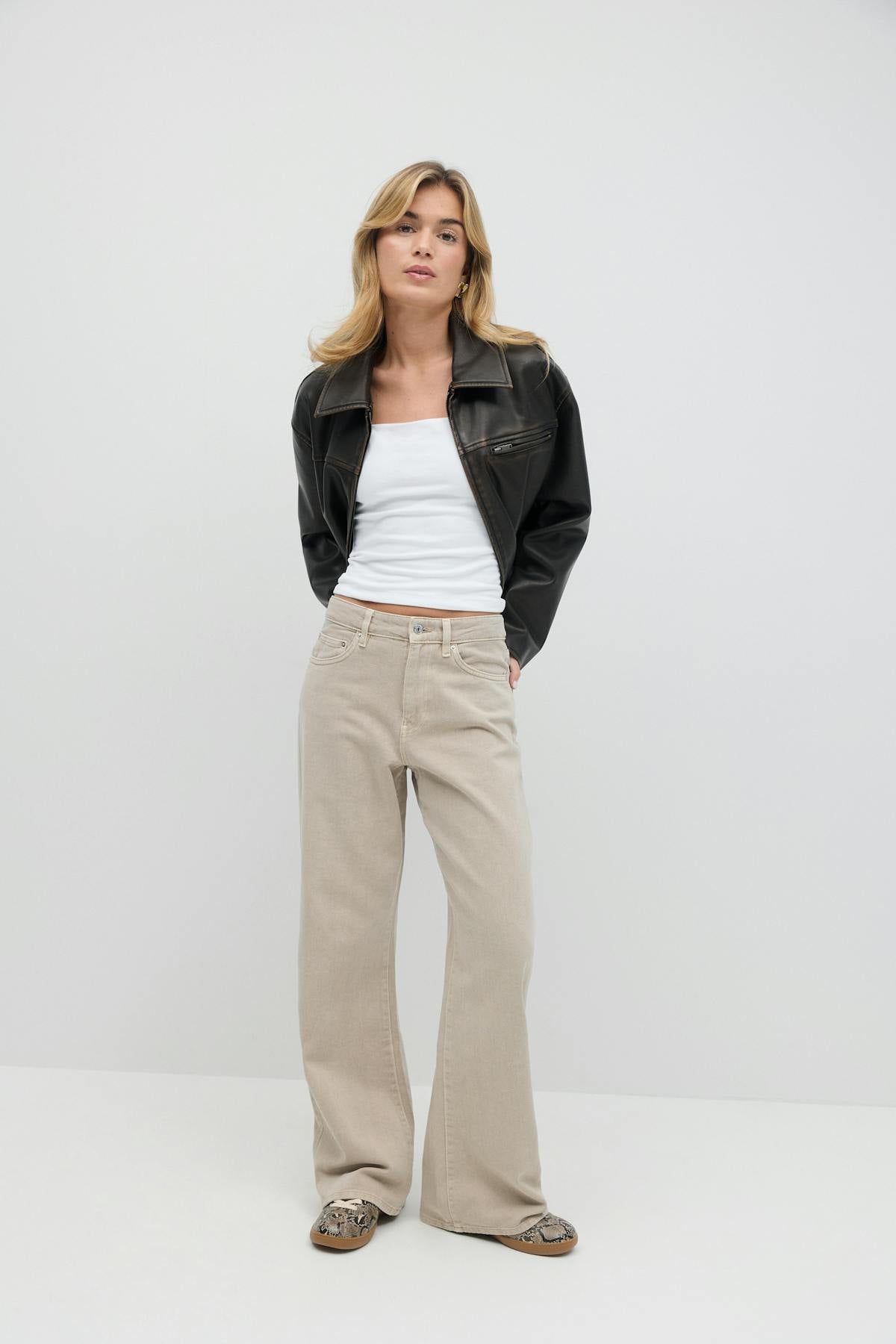 Perfect wide jeans - Ecru