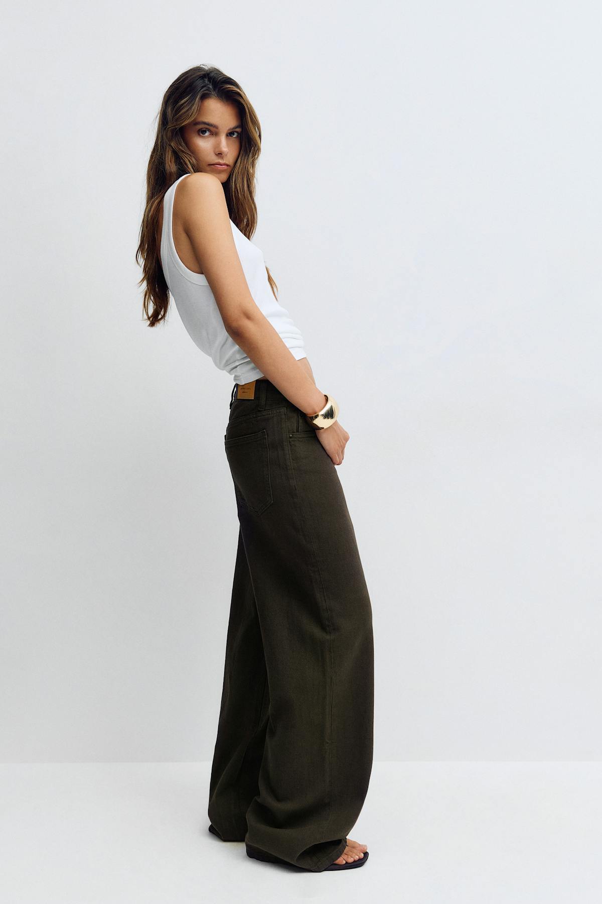 Perfect wide jeans - Rose clair