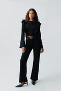 Ruffle top - Noir