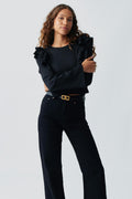 Ruffle top - Noir