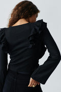 Ruffle top - Noir