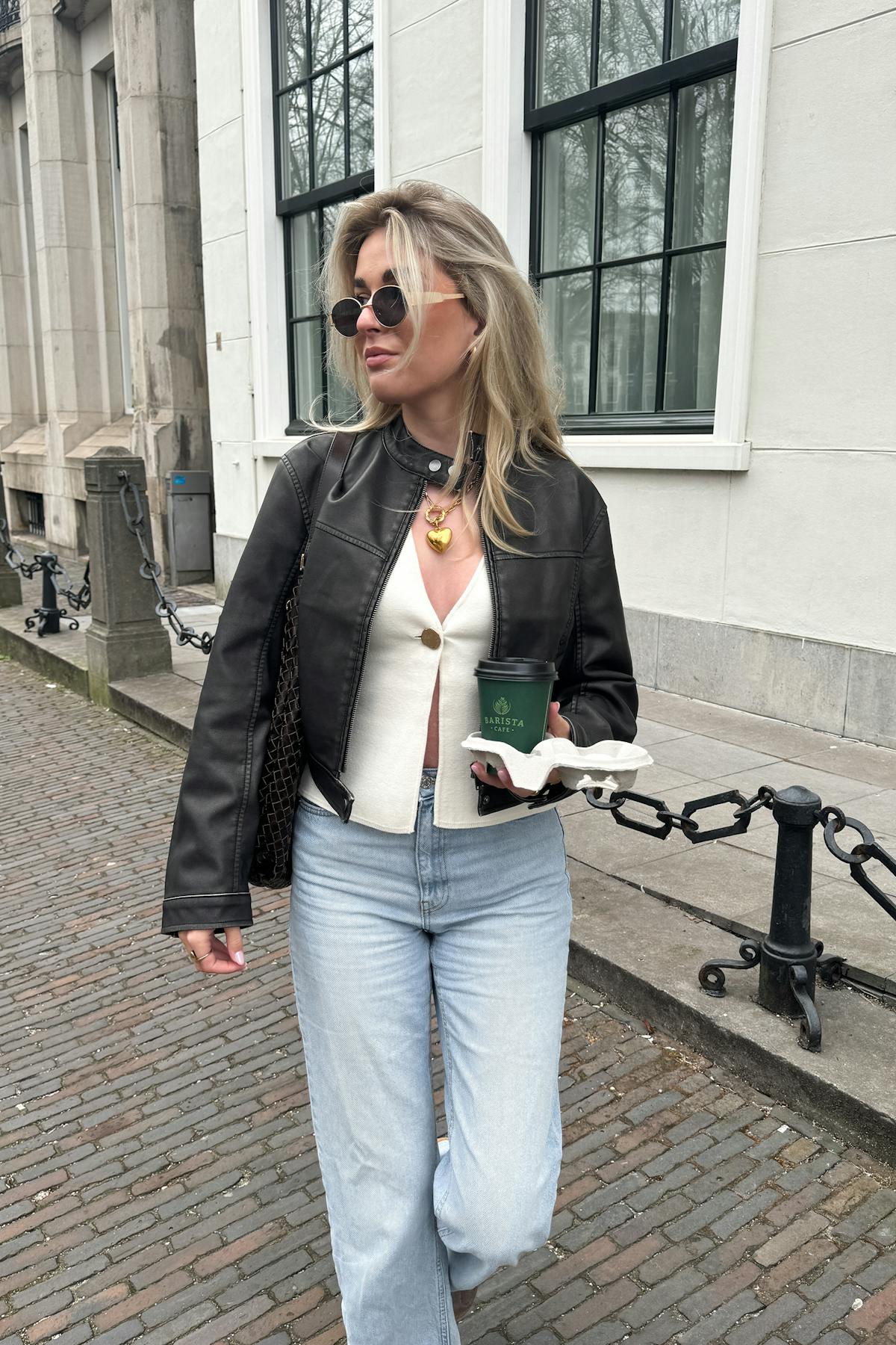 Short pu jacket - Offblack