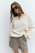 Relaxed high waist shorts - Noir