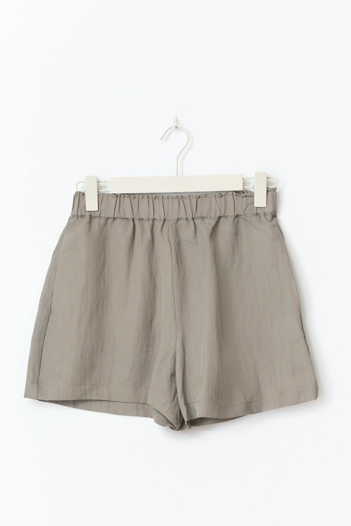 Relaxed high waist shorts - Taupe