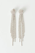 Rhinestone earrings - Shiny silver
