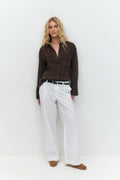 linen shirt - Noir
