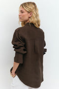 linen shirt - Noir