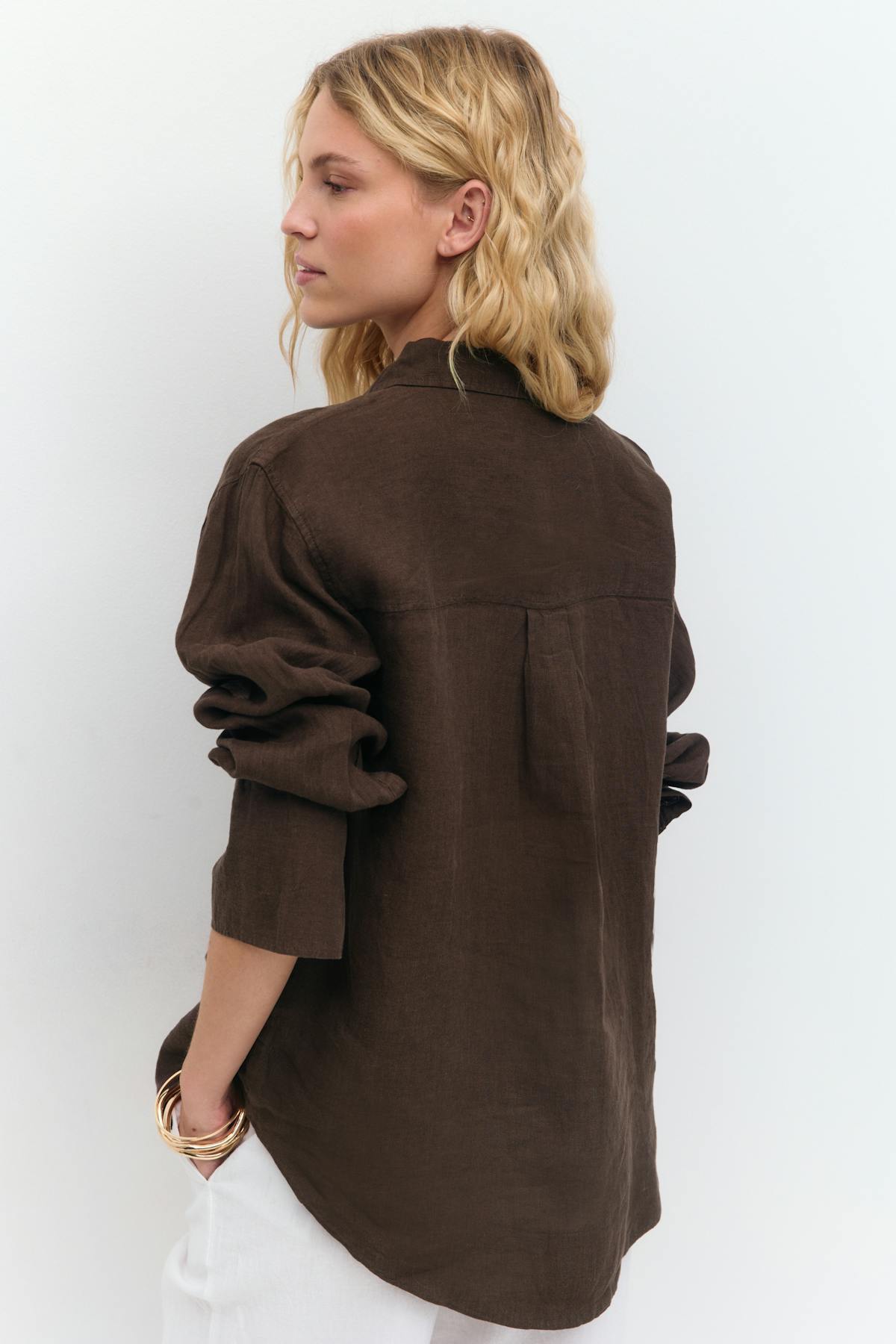 linen shirt - Noir