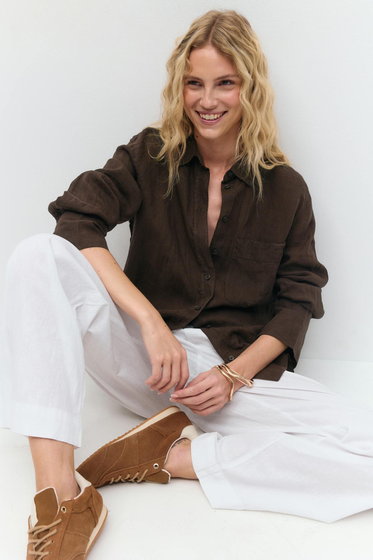 linen shirt - Noir