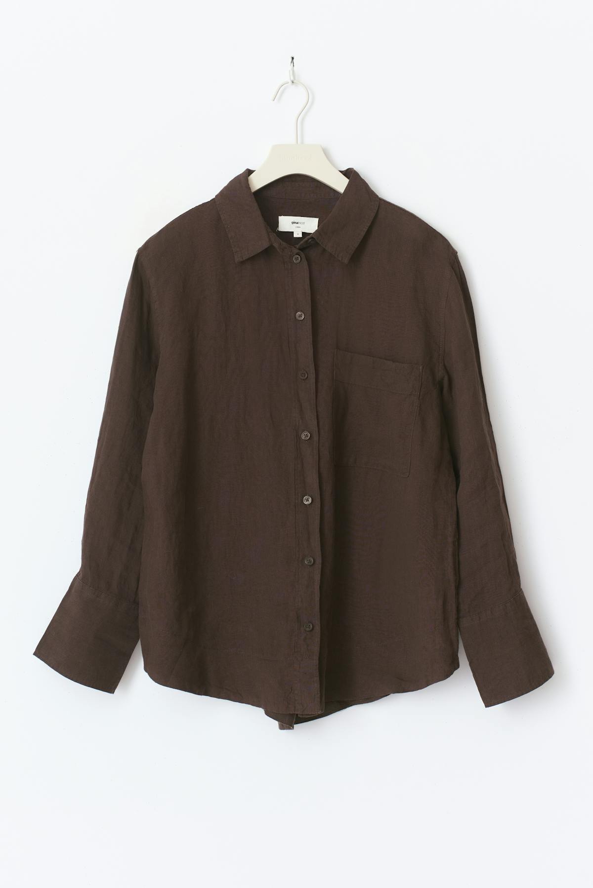 linen shirt - Noir