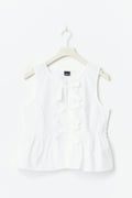 Peplum tie top - Blanc