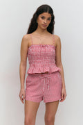 seersucker gingham shorts - Blue check