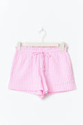 seersucker gingham shorts - Pink check