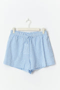 seersucker gingham shorts - Blue check