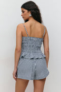 seersucker gingham shorts - Red check
