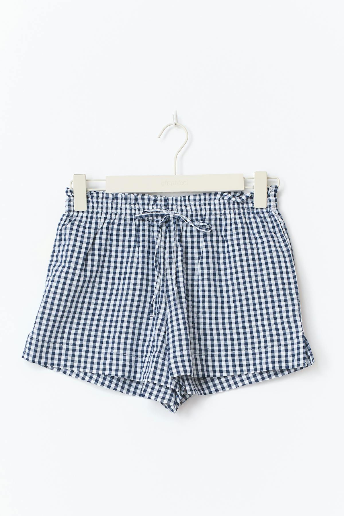 seersucker gingham shorts - Red check