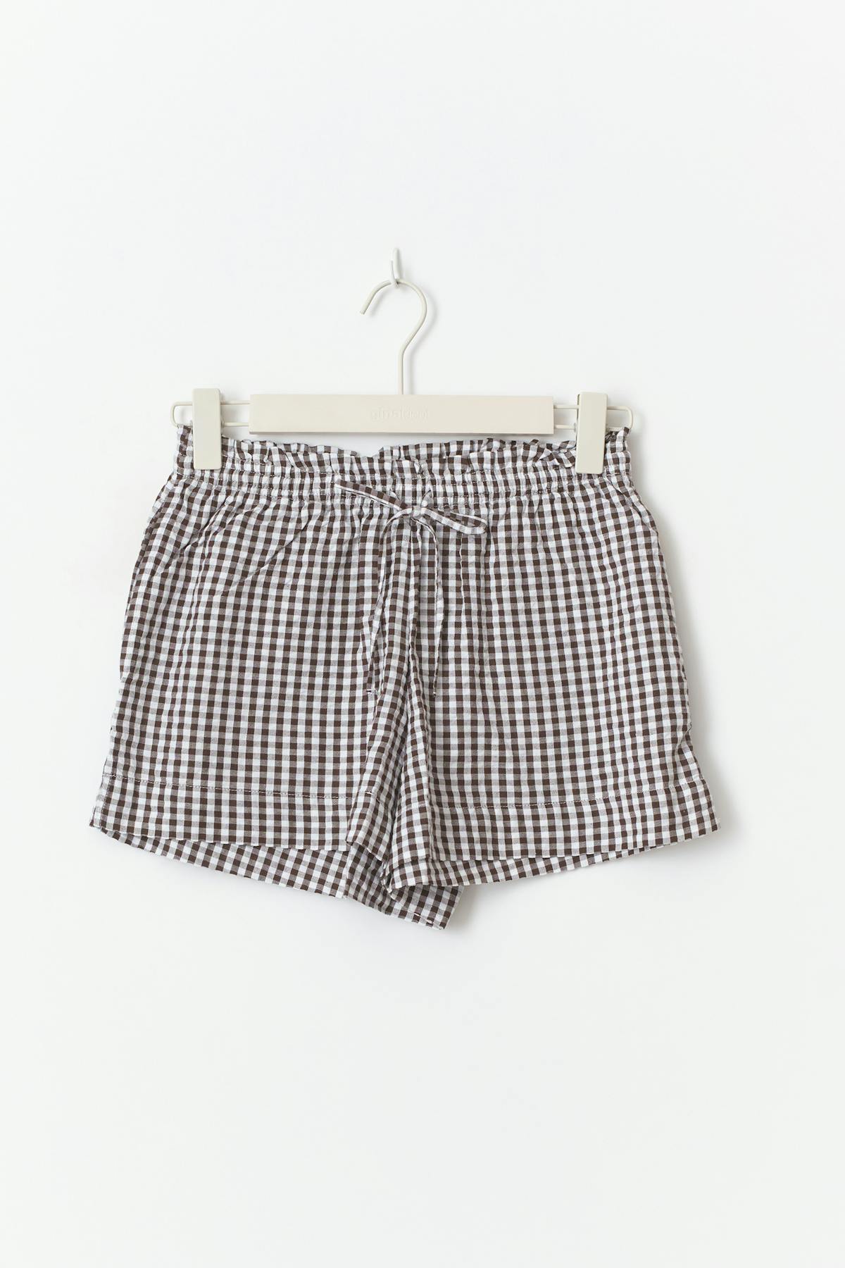 seersucker gingham shorts - Red check