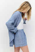 Linen shorts - Yellow/stripe