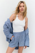 Linen shorts - Yellow/stripe