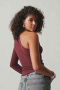 One shoulder top - Noir