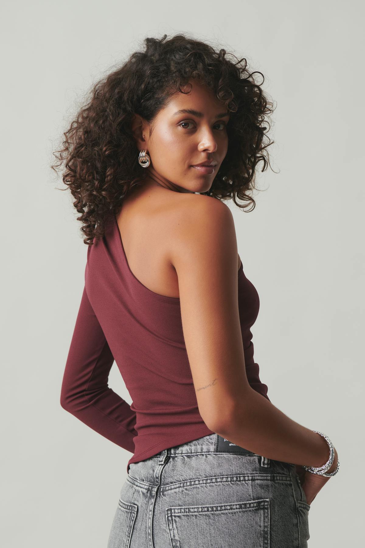 One shoulder top - Noir