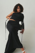 One shoulder top - Noir