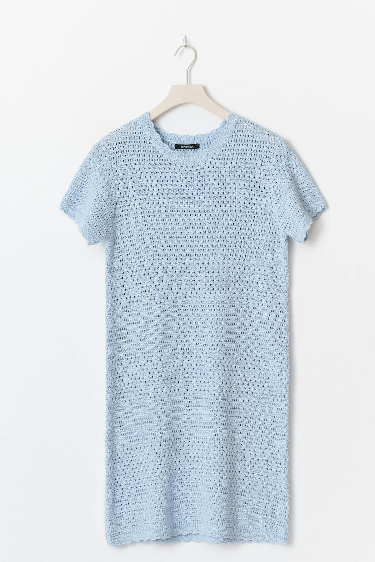 Knitted crochet t-shirt dress - Heather