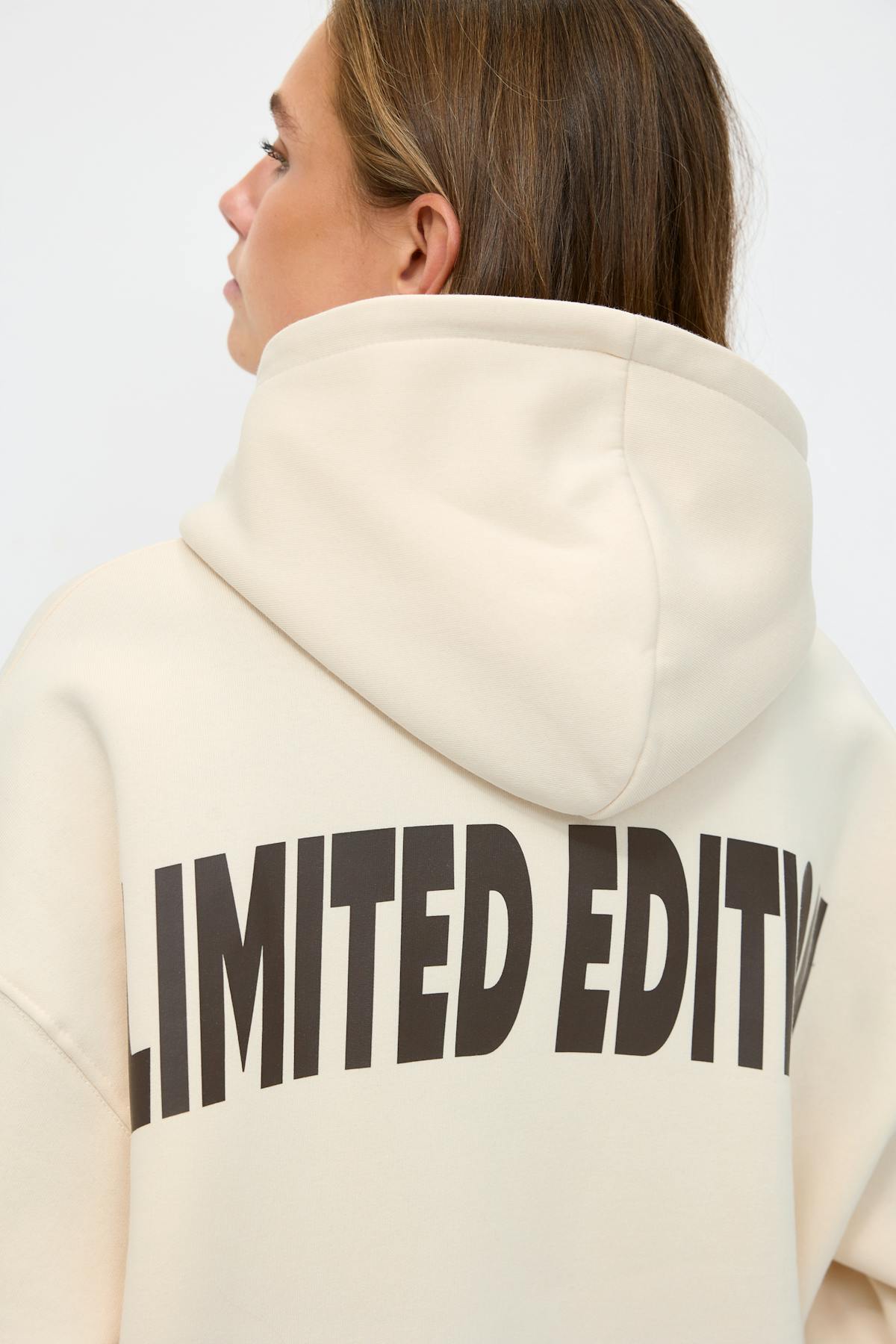 Oversized print hoodie - Lt grey/appreciate