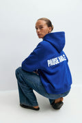 Oversized print hoodie - Falcon/coffee