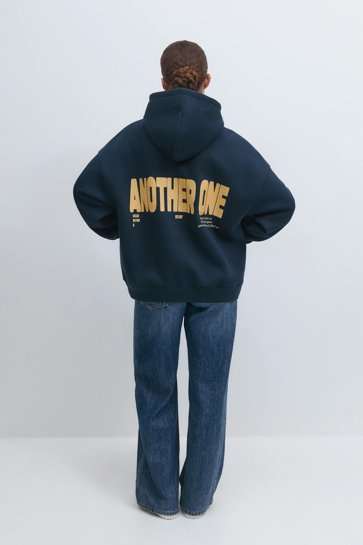 Oversized print hoodie - Offblack/lamour