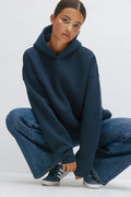 Oversized print hoodie - Offblack/lamour
