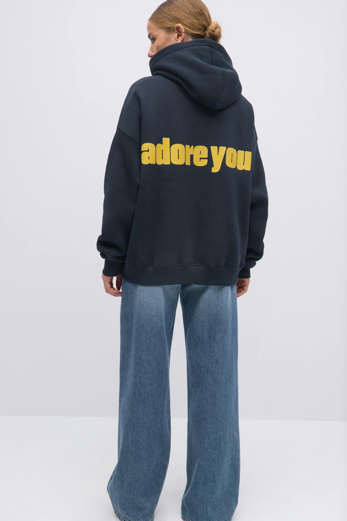 Oversized print hoodie - Coffee