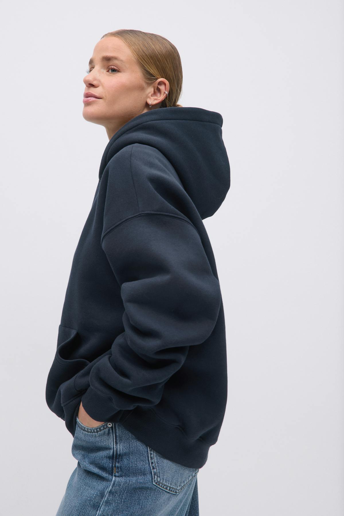 Oversized print hoodie - Coffee