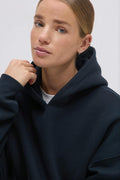 Oversized print hoodie - Bleu marine foncé
