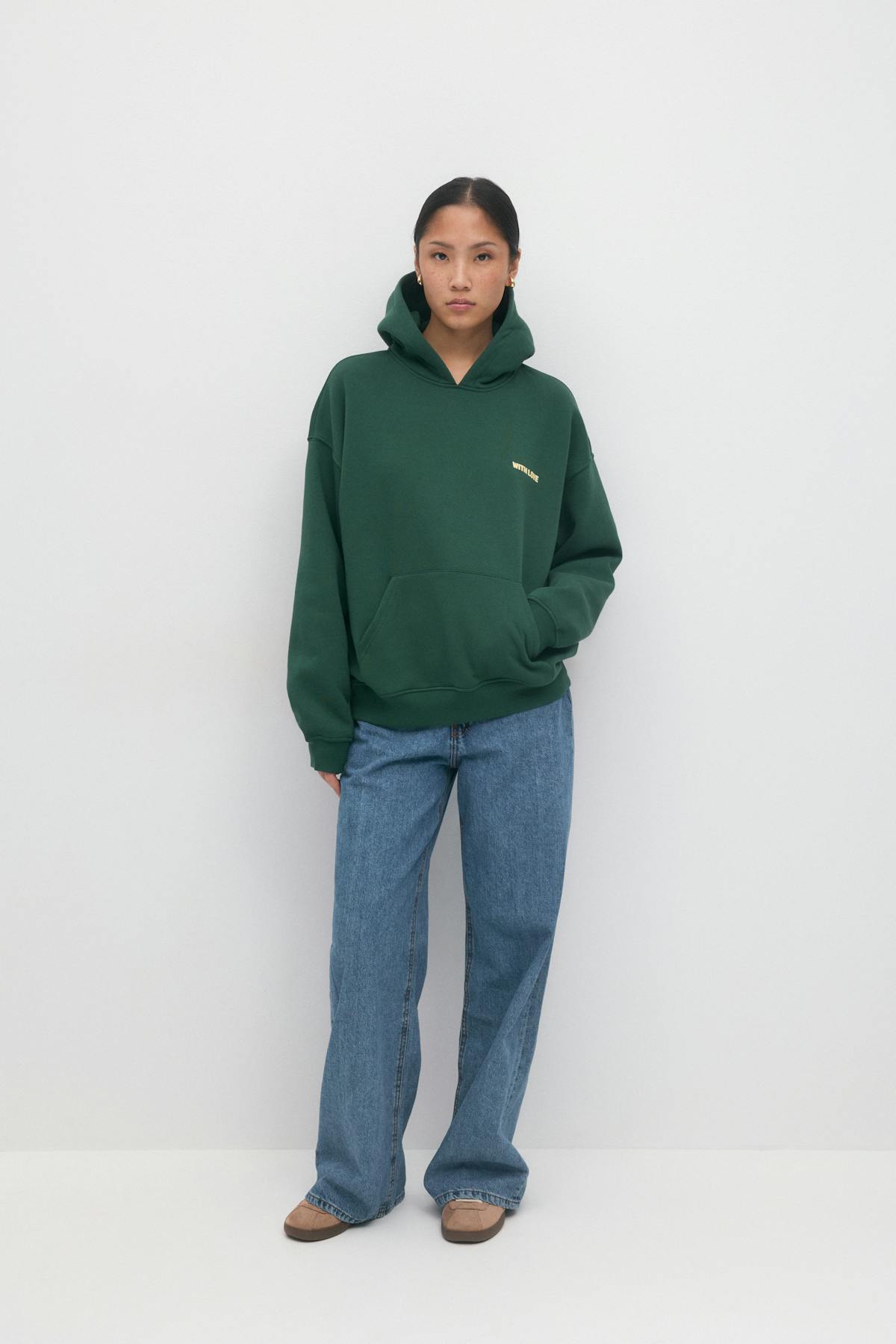 Oversized print hoodie - Gardenia