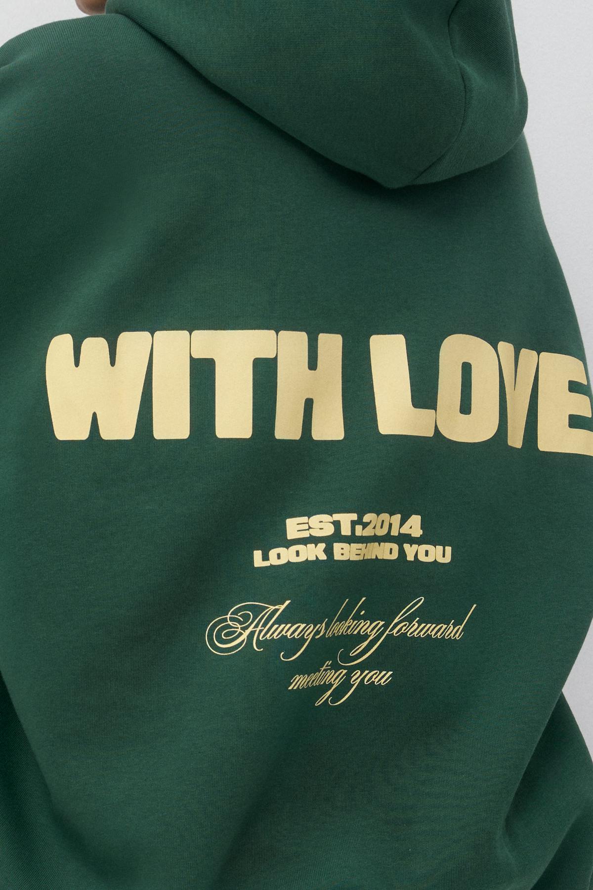 Oversized print hoodie - Gardenia