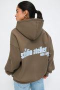 Oversized print hoodie - Lt grey/appreciate
