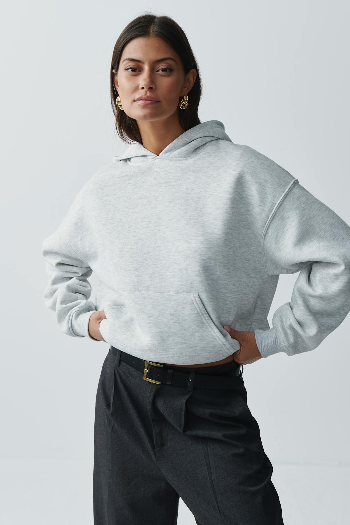 Oversized print hoodie - Coffee