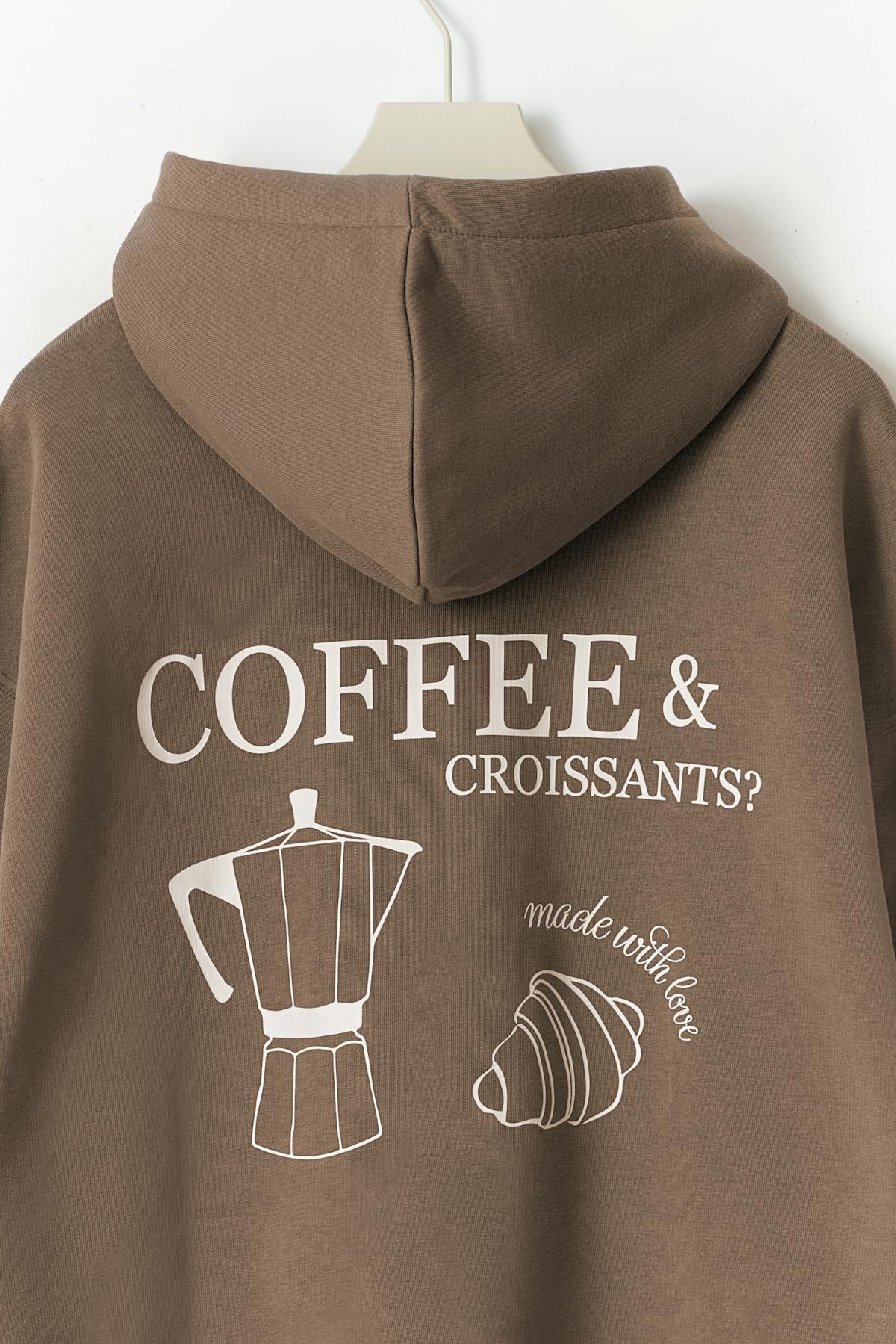 Oversized print hoodie - Lt grey/social