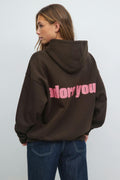 Oversized print hoodie - Tawny port/club