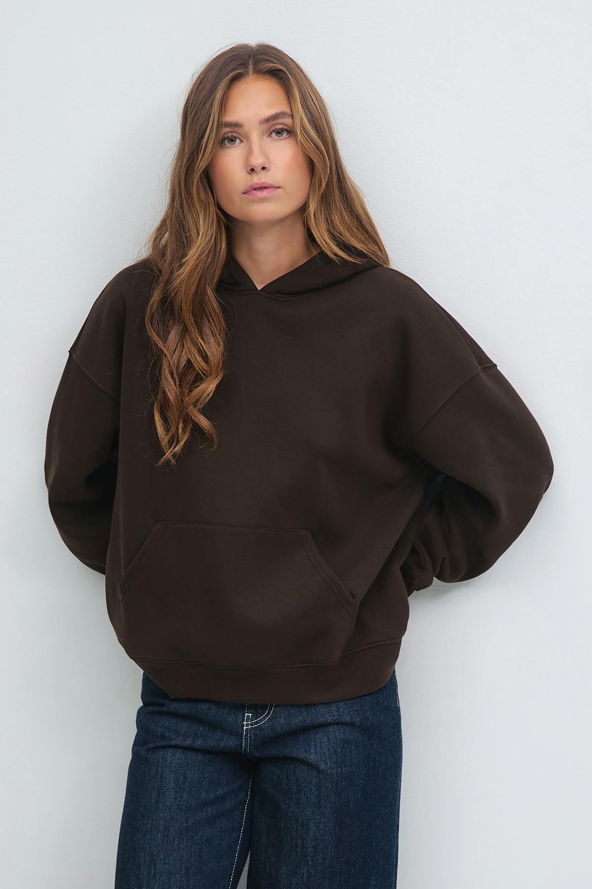 Oversized print hoodie - Tawny port/club