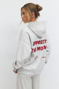 Oversized print hoodie - Blue/text