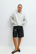 Oversized print hoodie - Lt grey/social