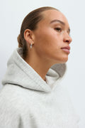 Oversized print hoodie - Lt grey/social