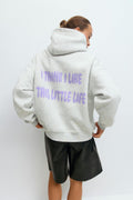Oversized print hoodie - Lt grey/social