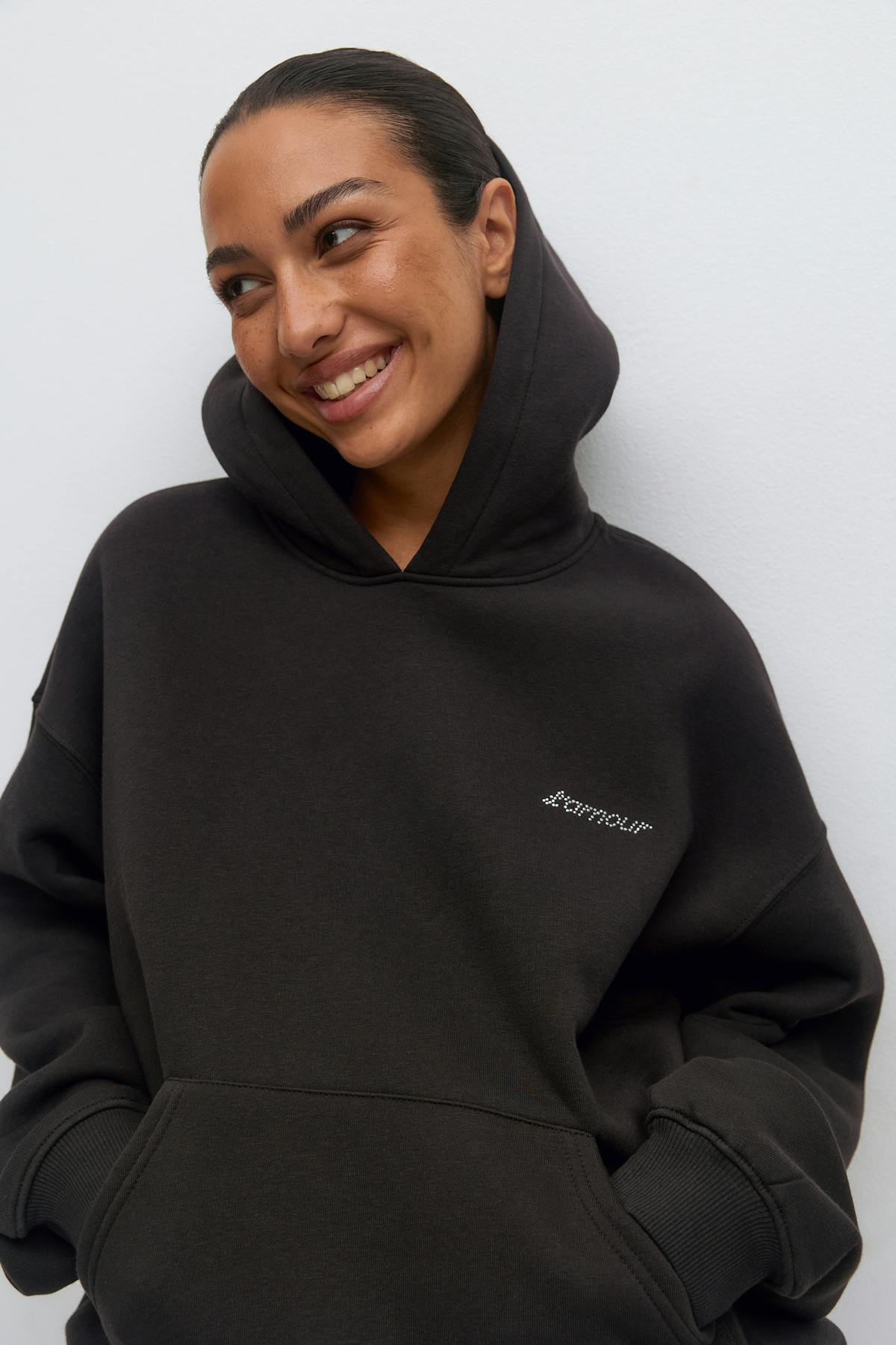 Oversized print hoodie - Greymel/little life