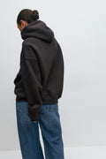 Oversized print hoodie - Blue/text