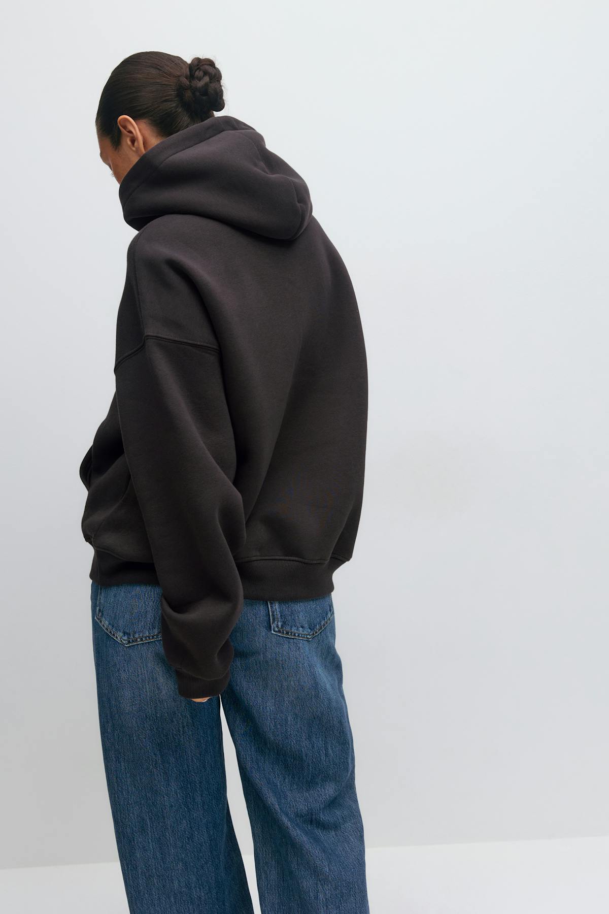 Oversized print hoodie - Blue/text